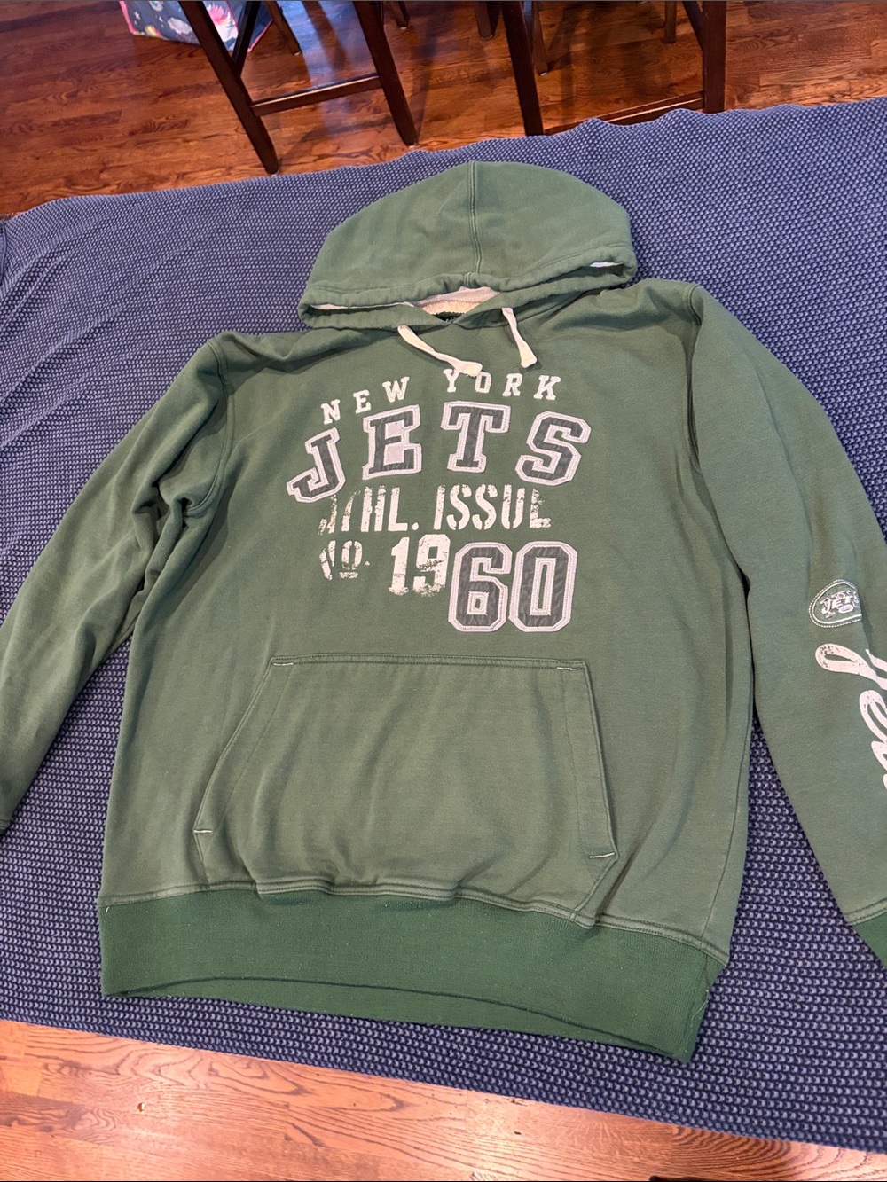 NFL Green NY New York Jets Pullover Hoodie-men’s large